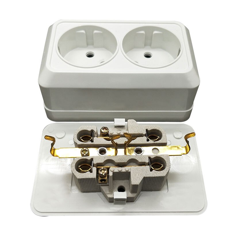 EU Plug 1/2 Outlet Wall Socket Without Ground European Adapter Charging 250V 16A Power Wall Mount Charger CE