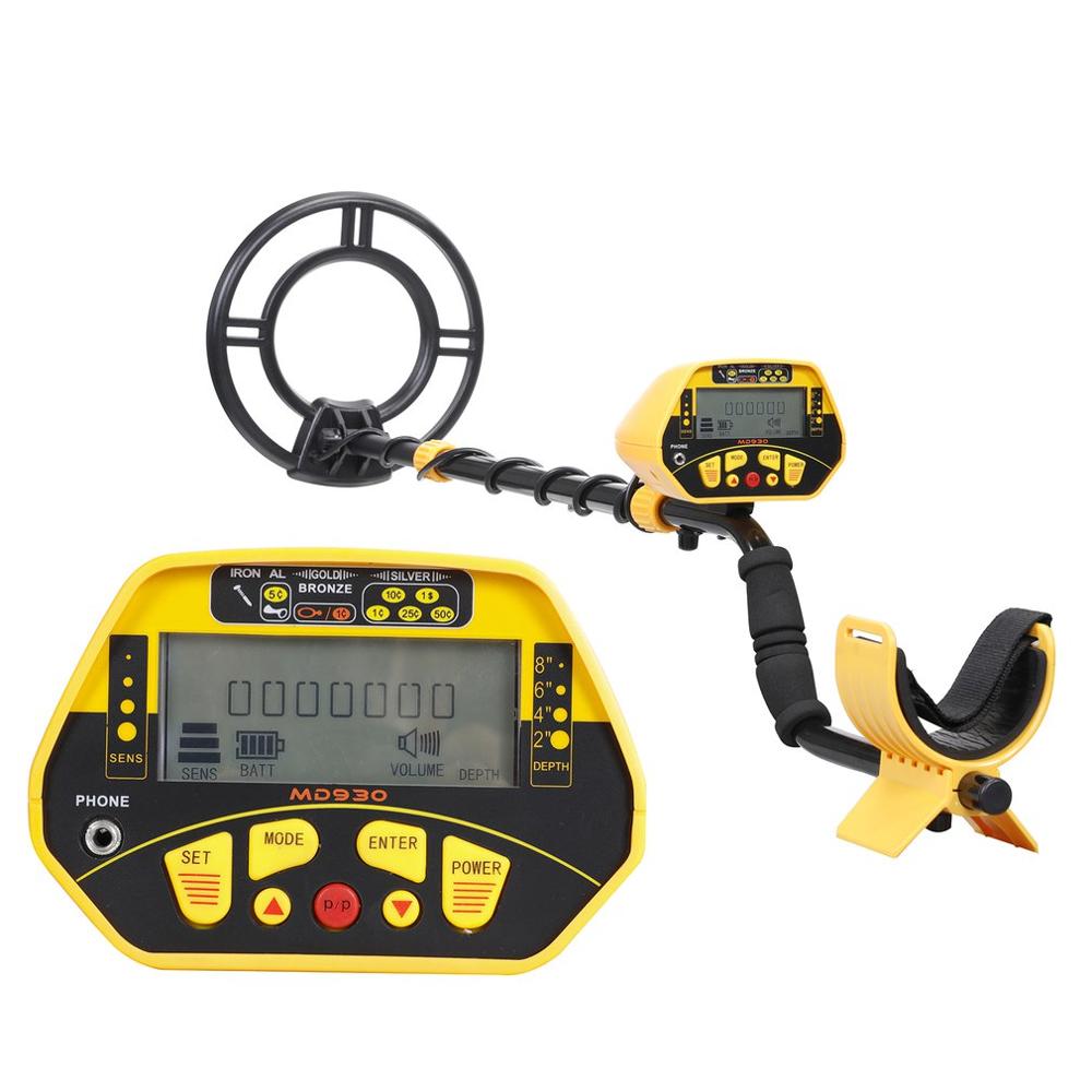 Md930 Metal Detector Lcd Display Three Tone Audio Discrimination Waterproof Search Coil Headphone Jack Metal Detection