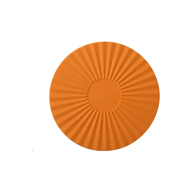 Posavasos redondos de silicona resistentes al calor, posavasos antideslizantes, mantel individual para mesa, almohadilla de protección para té, accesorios de utensilios de cocina: M / Naranja