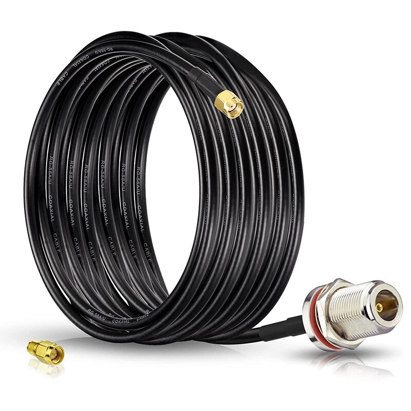 Lora-antennenverlängerungskabel, 6 Meter, n-buchse auf rp-sma-stecker, verlustarmes  rg58-zoll -koaxialkabel mit sma-steckeradapter