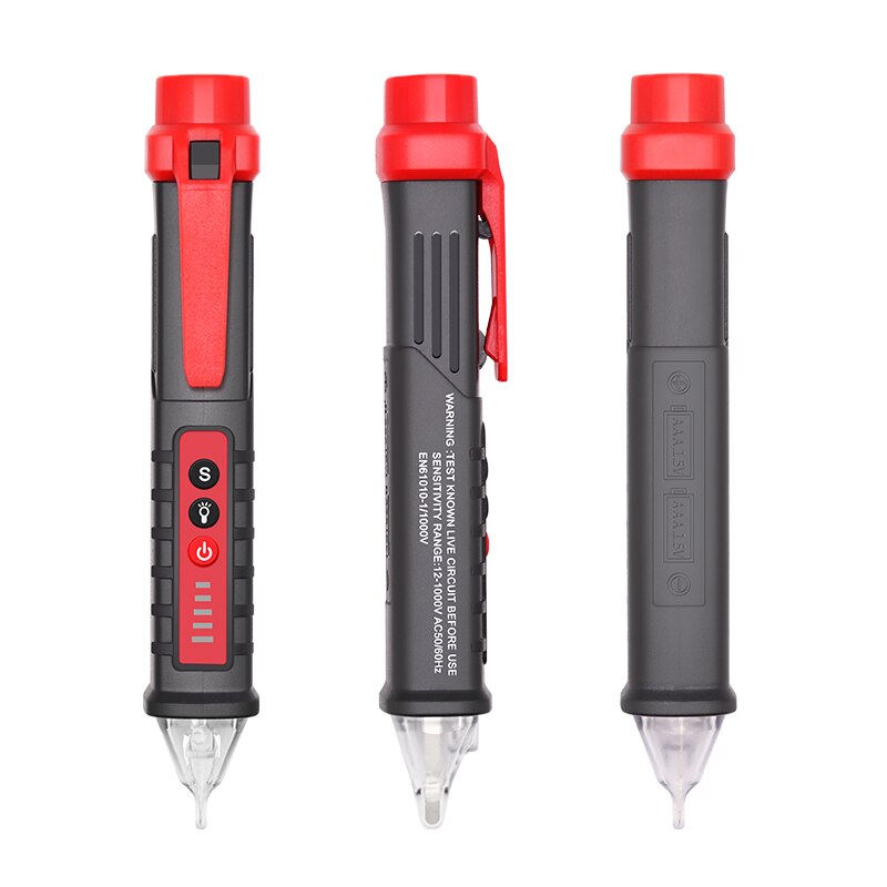 SNAKOL Berührungsloser Wechselspannungsdetektor 12V-1000V Empfindlichkeit einstellbar Stiftart Tester Meter Spannungsanzeige Voltmeter