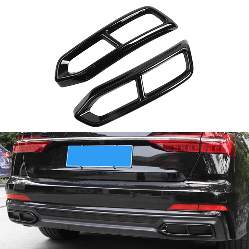 Rvs Auto Staart Keel Pijp Decoratie Frame Trim Styling Voor-A6L Auto Exterieur Accessoires: Default Title