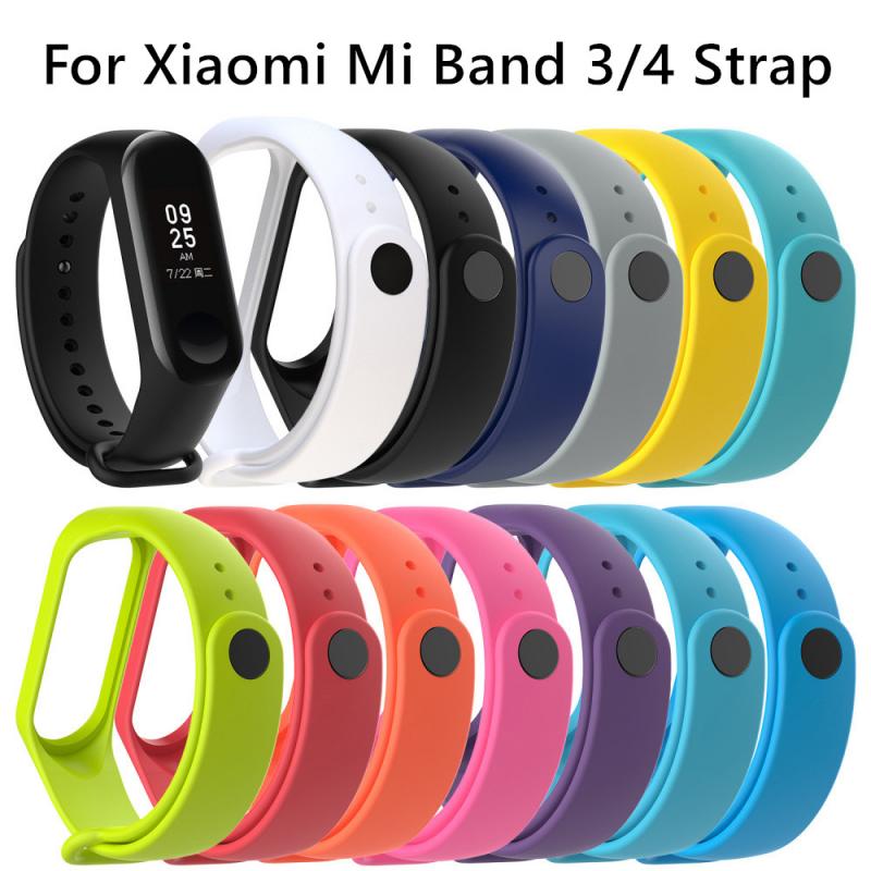 Bracelet de montre en Silicone pour Xiaomi Mi bande 4 Mi Band3 Bracelet montre intelligente noir Bracelet de remplacement pour Bracelet Miband