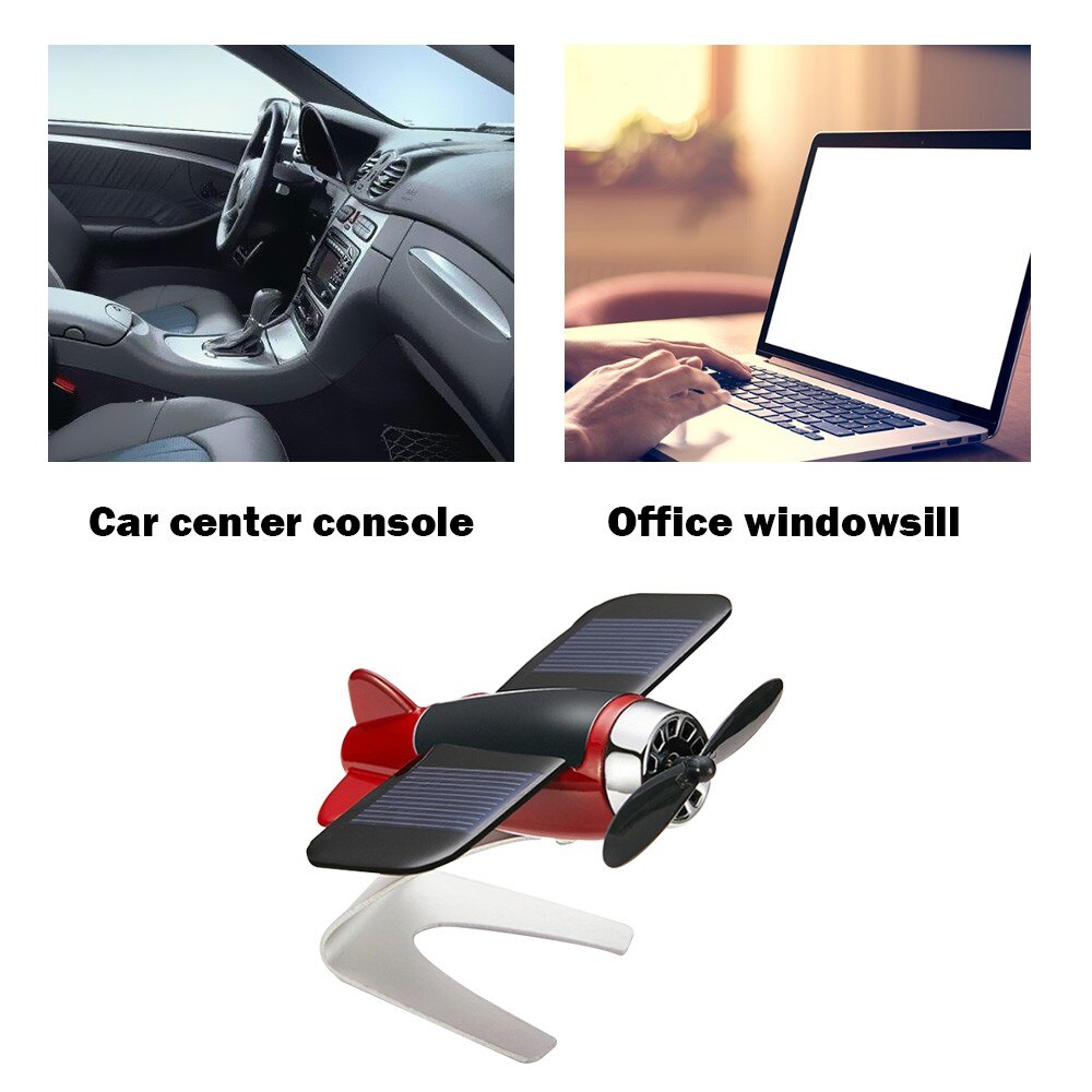 Car Decor Airplane Model Non-slip Mat Solar Energy Rotate Aircraft Dashboard Fou car Auto Accessories