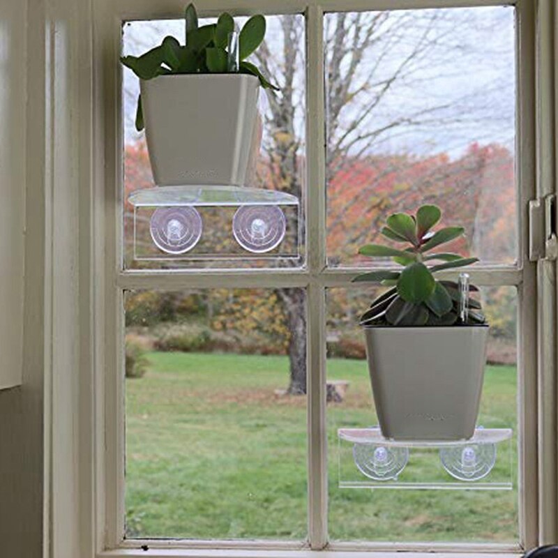 2 stk afsats sugekop vindue hylde akryl plante vindue hylde plantehylde til oprettelse af indendørs planter haven på vinduet