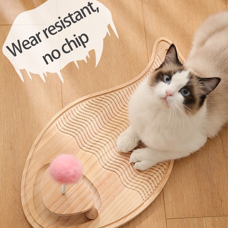 Solid Wood Cat Scratcher Does Not Debris Cat Scratching Board Interactive Kitten Scraper Board Toy Funny Cats Toys