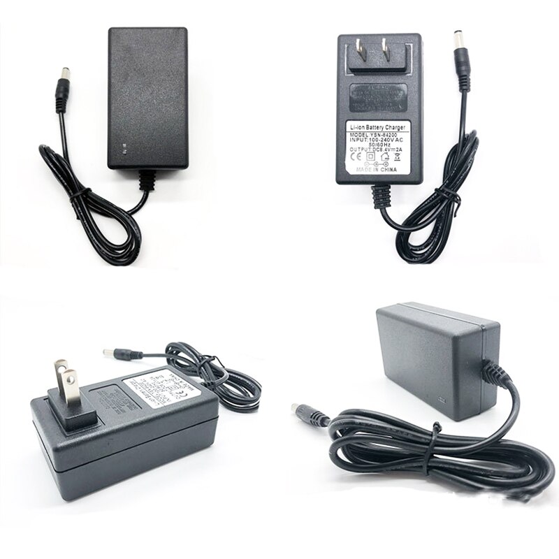 8.4V 12.6V 16.8V 2A 21V 25.2V 1A 18650 Lithium Battery Charger DC 5.5MM*2.1-2.5MM 110-220V Lithium Li-ion Battery Wall Charger