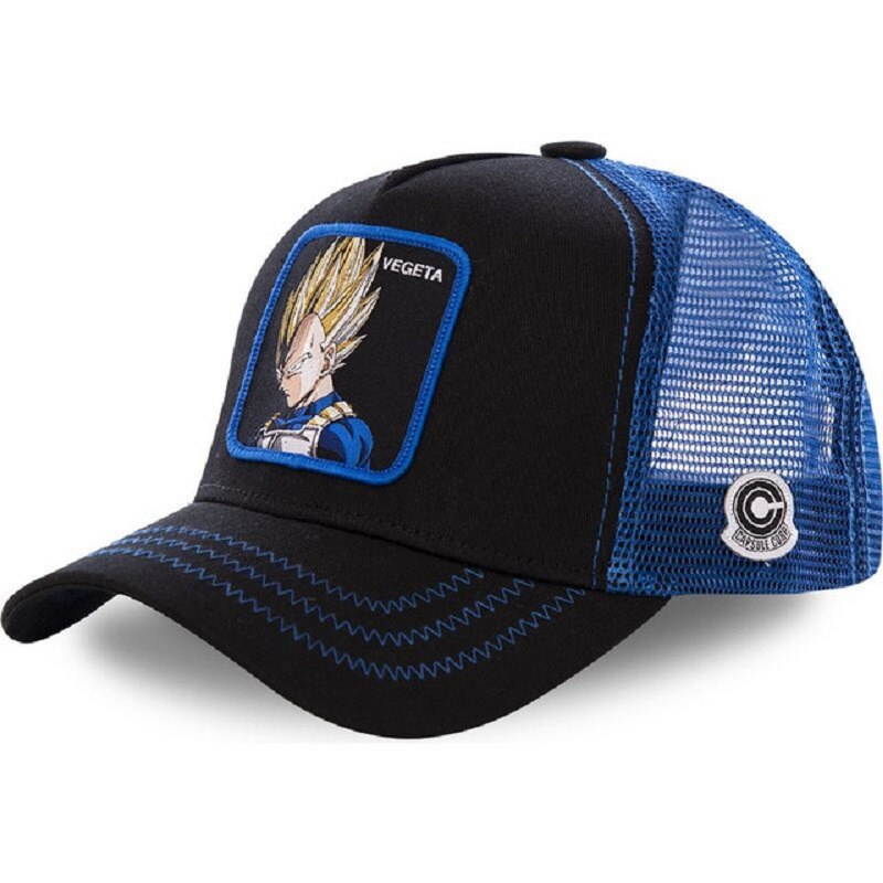 TAZ-gorra de béisbol de algodón para hombre y mujer, gorro de malla con estampado de Dragon Ball, malla transpirable, Hip Hop, unisex: Vegeta