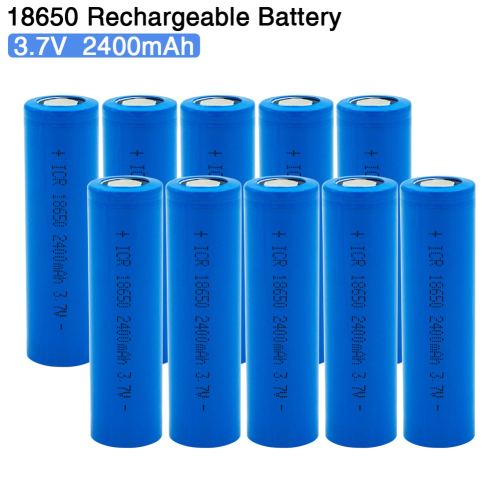 ICR18650 3.7V 2400mAh batterie Rechargeable Batteries au Lithium Li-ion Bateria pour lampe de poche LED phare de torche