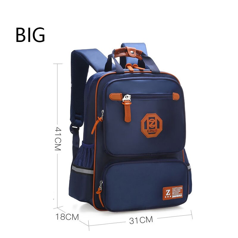 Kids School Bags for Boys Primary School Orthopedic Backpacks Child Waterproof Nylon Schoolbag Bookbags Solid Big Capacity: big Royal blue