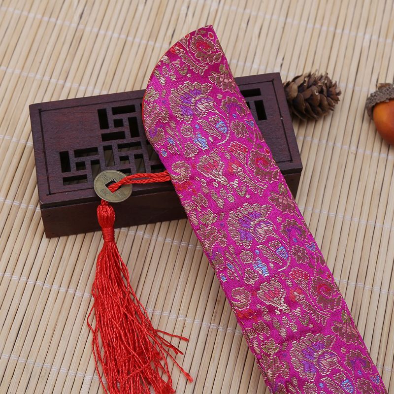 Zijden opvouwbare chinese handwaaiertas met kwastje, stofdichte houder, beschermhoes, hoes, retrostijl 667b