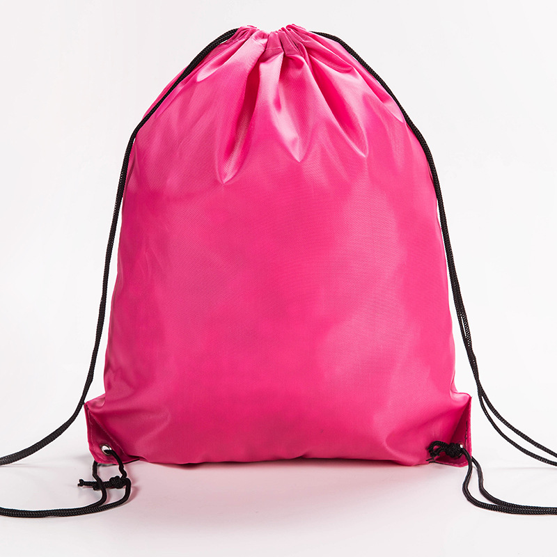 Mannen Vrouwen Polyester Waterdichte Toevallige Tas Dikker Trekkoord Riem Rijden Rugzak Draagbare Trekkoord Schoenen Kleding Tassen: Rose red