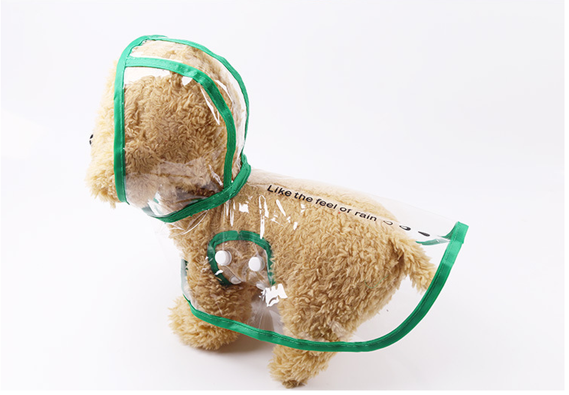 Poncho imperméable pour chien, manteau de pluie réfléchissant, vestes imperméables à capuche, vêtements d'extérieur, fournitures pour animaux de compagnie: vert clair / M