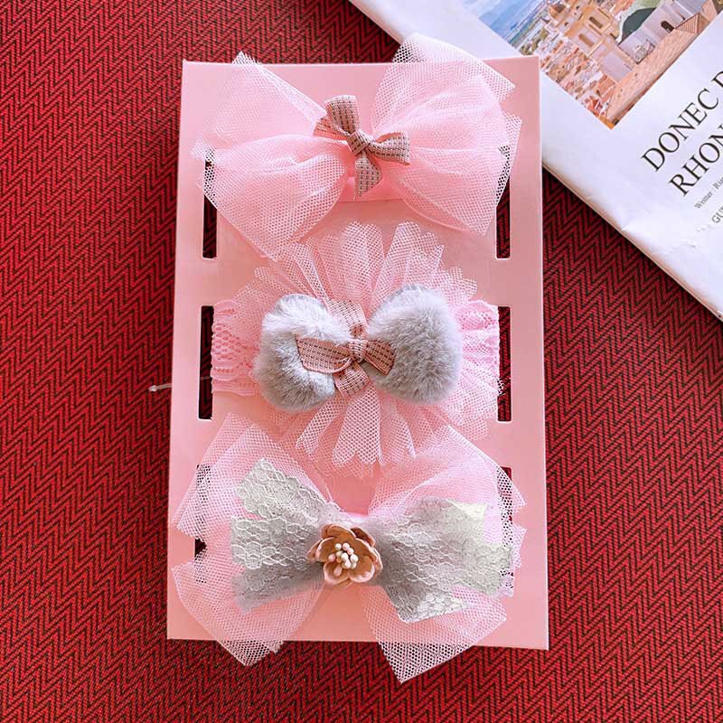 3 stuks/set kanten bloemen prinses baby hoofdbanden schattige strikken meisjes haarband tulband schattige baby hoofdband haaraccessoires: Stijl 10