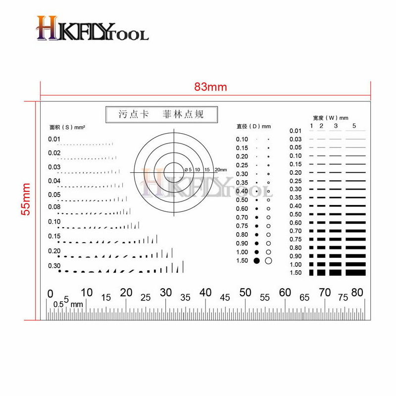 Soft Ruler Microscope Micrometer Calibration Slide Line Width Particle Diameter Measurement Tool High Precision Film Point Gauge: Type 6