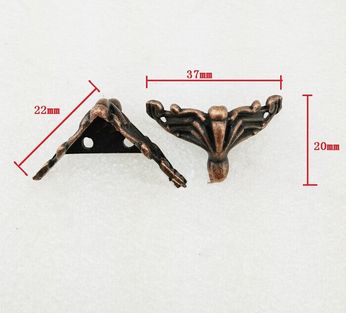 Jern træ kuffert æske hjørner beslag antik smykke æske etui dekorativt hjørne beskytter vagt 4 stk/parti 36 x 20mm