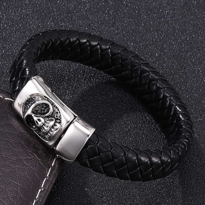 Manfnee Lederen choker, punk, goth, rock, met spikes, klinknagels