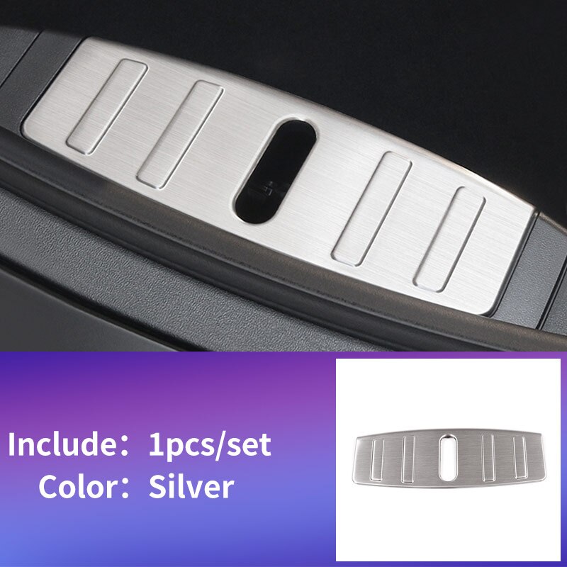 Bakre panerare för tesla modell 3 tillbehör/biltillbehör modell 3 tesla tre tesla modell 3 kolfiber/tillbehör: Silver 1 st