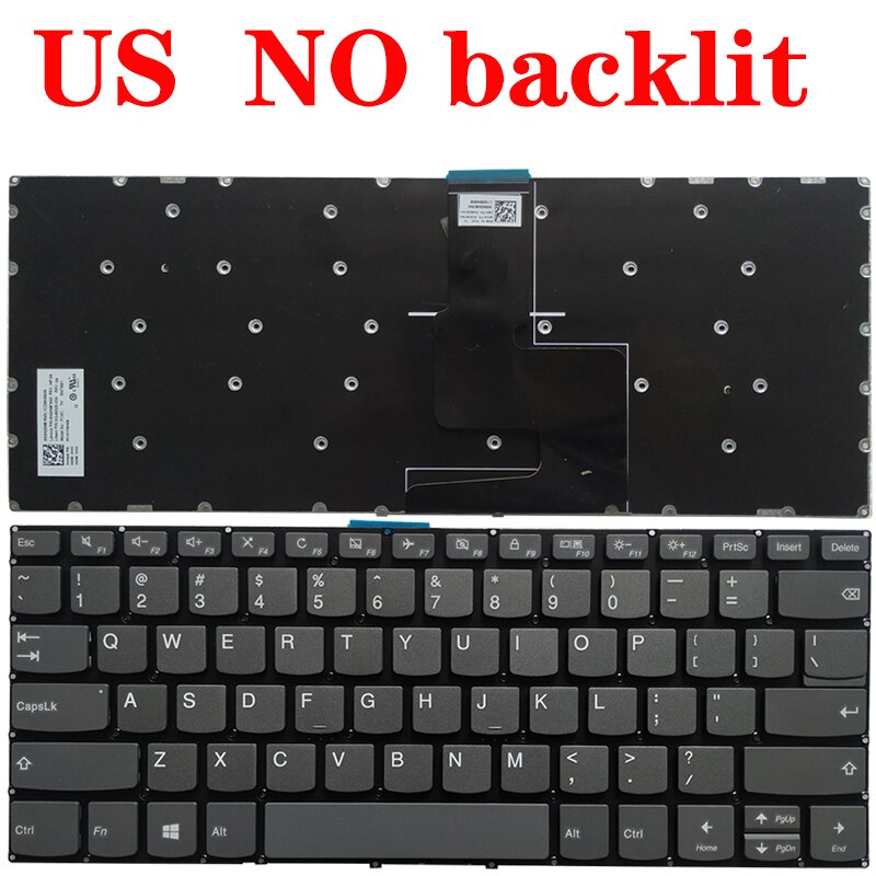 US/UK/SP/Spanish laptop keyboard for LENOVO IdeaPad 3-14IIL05 3-14IJL05 3-14IML05 3-14ITL05 Zhaoyang K43C-80 E43-80: US No backlit