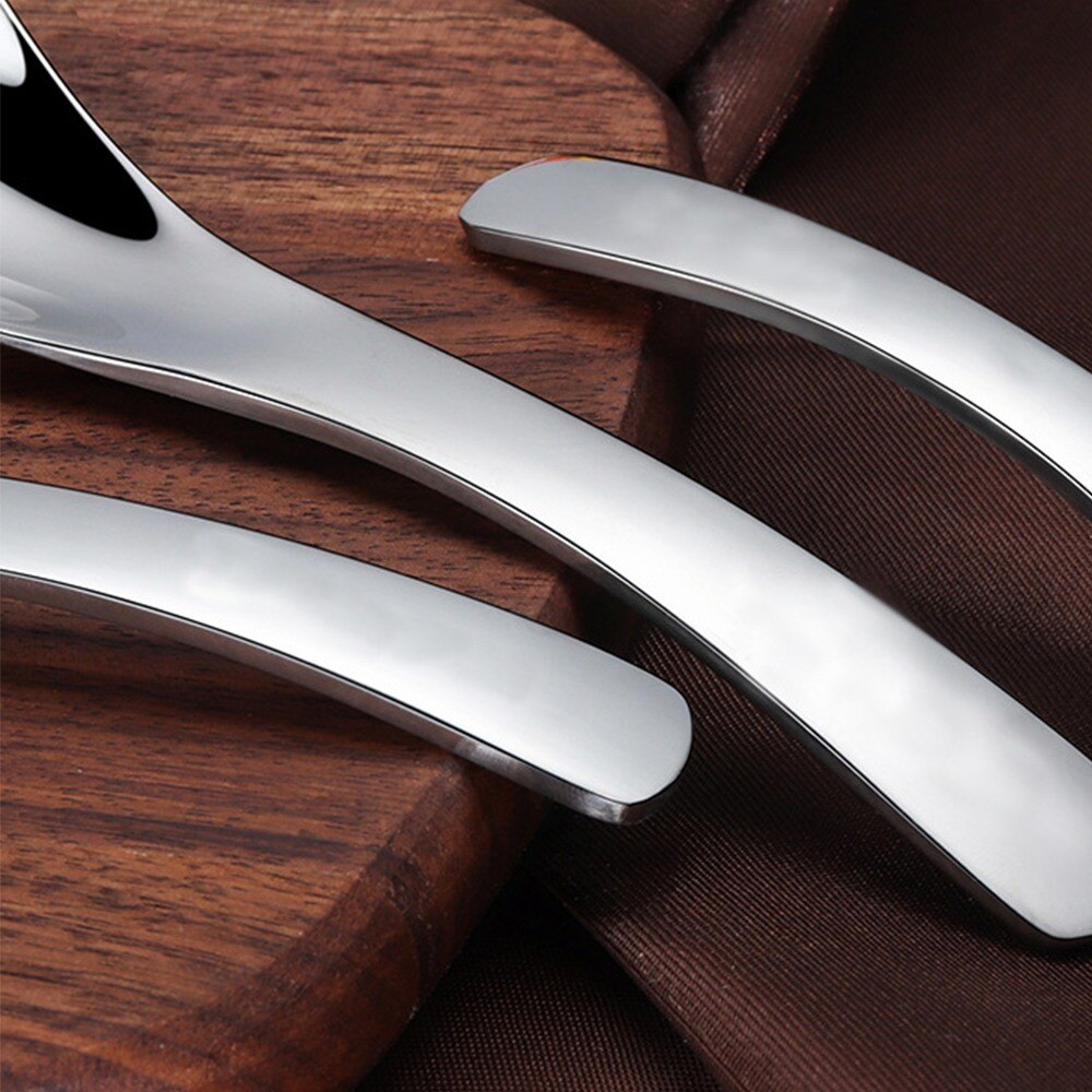 Stainless Steel Chinese Soup Spoons Silver Earl Round Bottom Count Spoons Thick Spoon Tableware