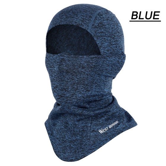 WEST BIKING Cycling Mask Winter Equipment Thermal Polar Fleece Skiing Snowboard Sport Scarf Hat Neck Bicycle Full Mask for Bike: 205 Blue