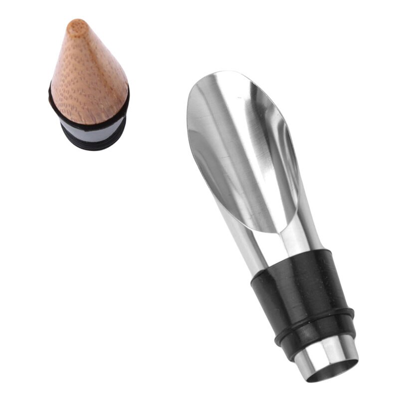 1pc 2 In 1 Wine Stopper Red Wine Pouring Tool Stainless Steel Wine Bottle Stoppers Funnel Pourer Wine Bottle Pourer Gadget