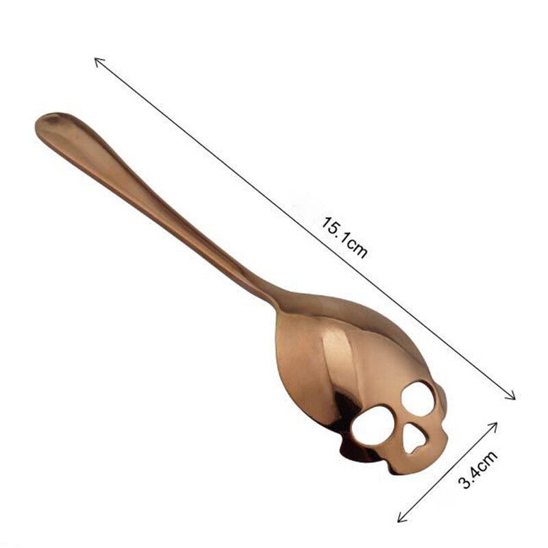 Stainless Steel Sugar Skull Spoon Cutlery Dessert Coffee Scoop Food Grade Candy Teaspoon Kitchen Tableware