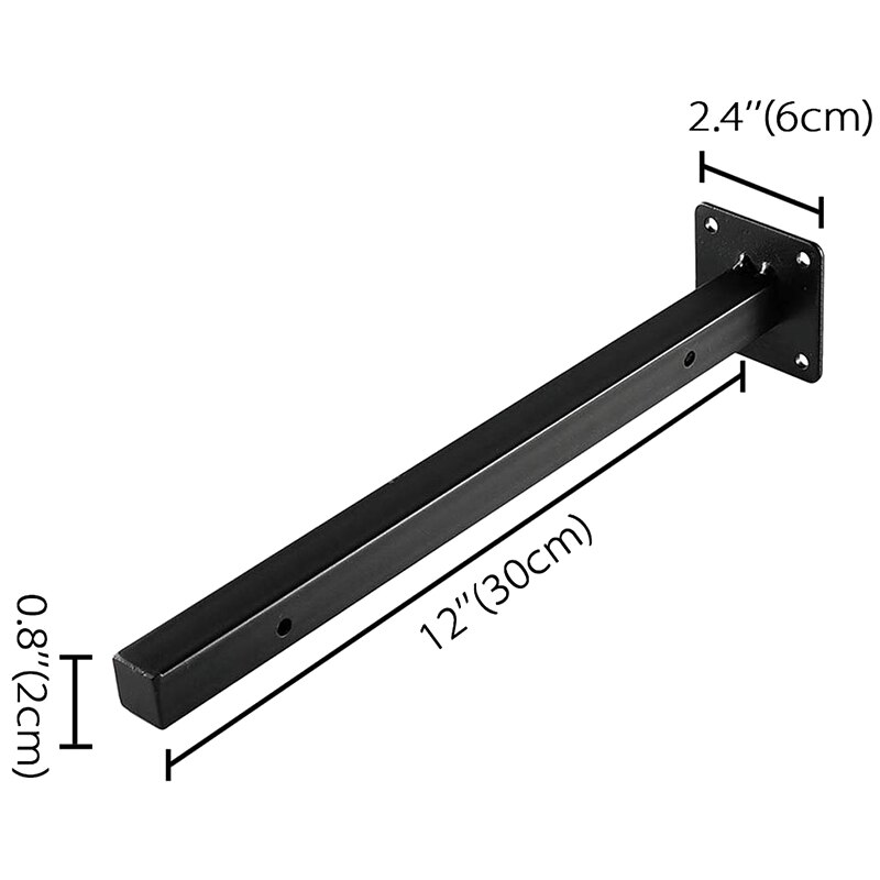 Heavy Duty Floating Shelf Brackets-300 mm Blind Industrial Metal Shelf Supports, Wall Mounted Concealed Hardware Brace for DIY o