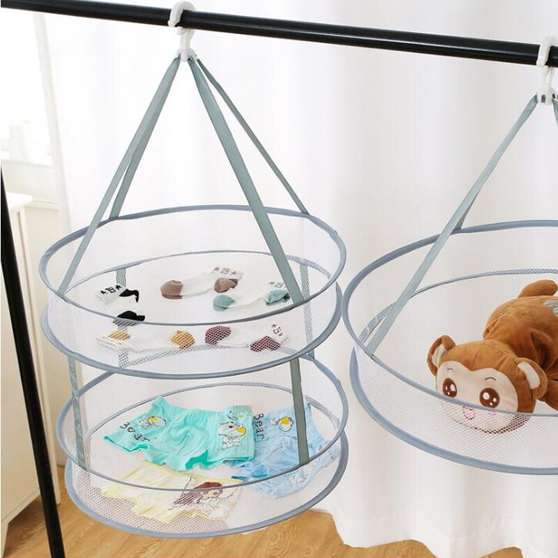 Round Clothes Dryer Laundry Basket Garment Rack Folding Hanging Sweater Drying Cloth Net Dry Rack Hanger For Underwear Socks