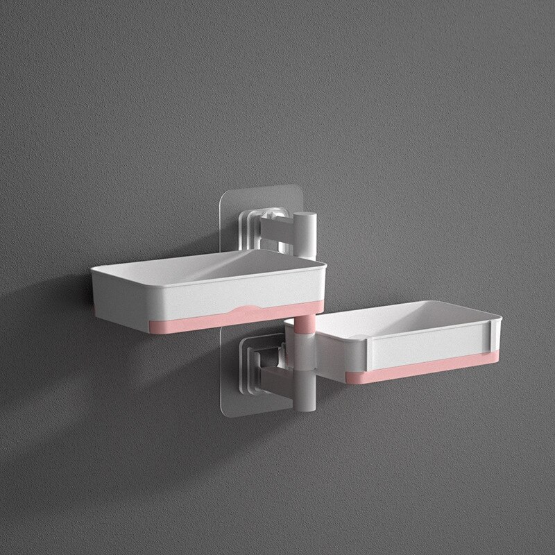 Wall-mounted Soap Dish 180 Degrees Rotate 1 2 3 4 Layer Soap Draining Rack Bathroom Soap Holder Bathroom Toiletries Shelf: PW2