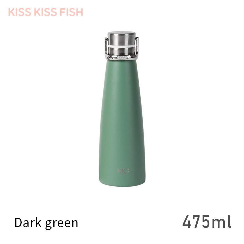 Arrived# KKF 475ml 290ml Thermos Cup 24H Water Cup Portable Mini Mugs: 475ml Deep Green