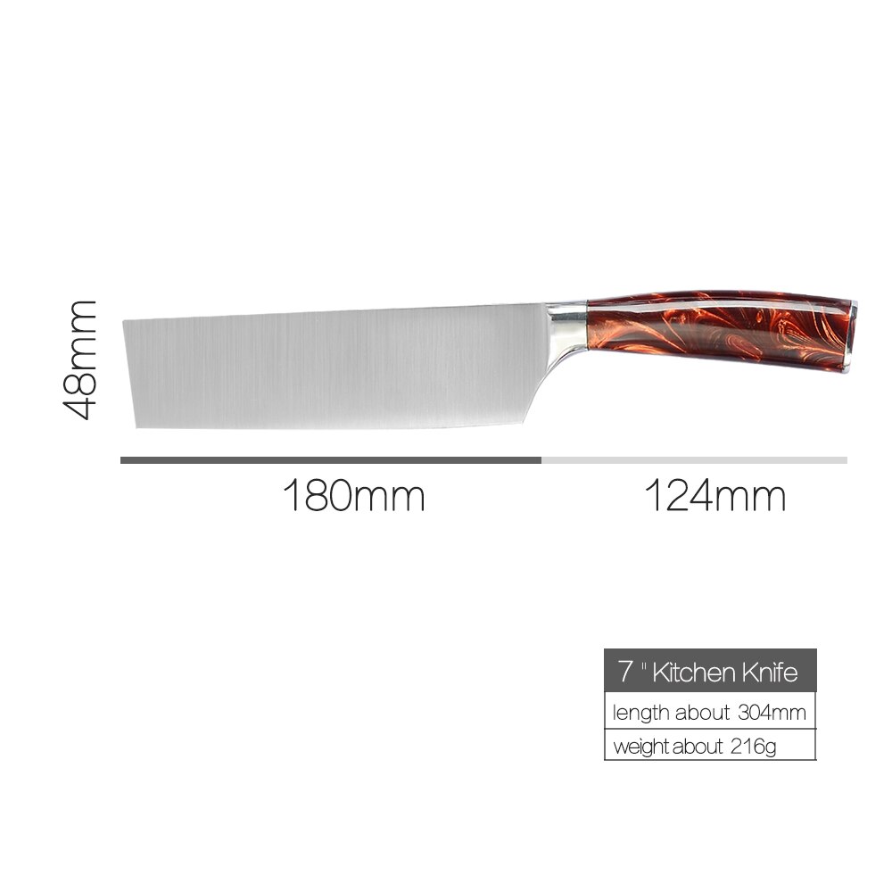 XYj Stainless Steel Kitchen Tool Set 8'' Chef Bread Slicing 7'' Chopping Santoku Knifes 5'' Utility Santoku 3.5'' Paring Slicer: K 7 chopping