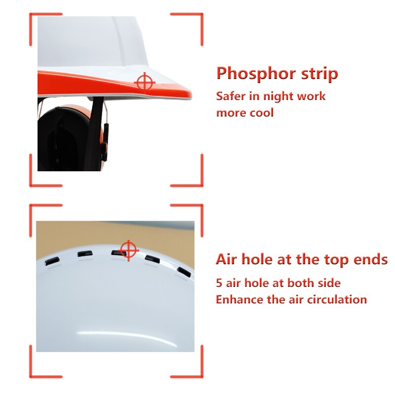 DARLINGWELL Safety Helmet with Earmuffs Hearing Protection Work Cap Protective Hard Hat Outdoor Riding Climing Working Helmets