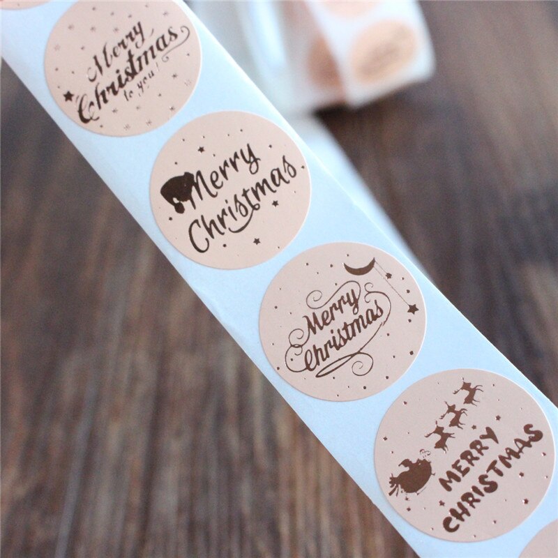 500 stuks kerststicker verpakkingsetiket pot envelop zegel goudfolie 1 inch feestgunsten