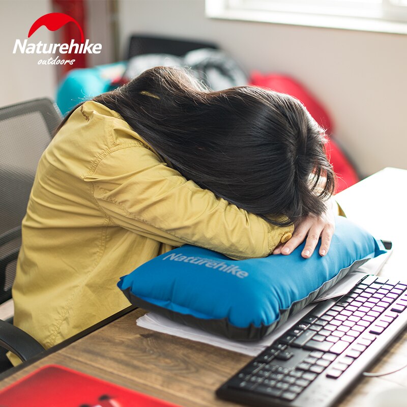 Naturehike Fabriek Draagbare Automatische Opblaasbaar Kussen Met Schuim Opblaasbaar Kussen Beschermende Nek Hoofdsteun Vliegtuig Kussen