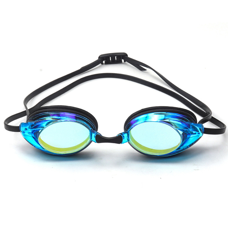 1 Stück Schwimmbrille – Schwimmbrille, mit Ohrstöpseln, professionell, beschlagfrei, kein Auslaufen, UV-Schutz, Weitsicht-Schwimmbrille für: Himmel Blau