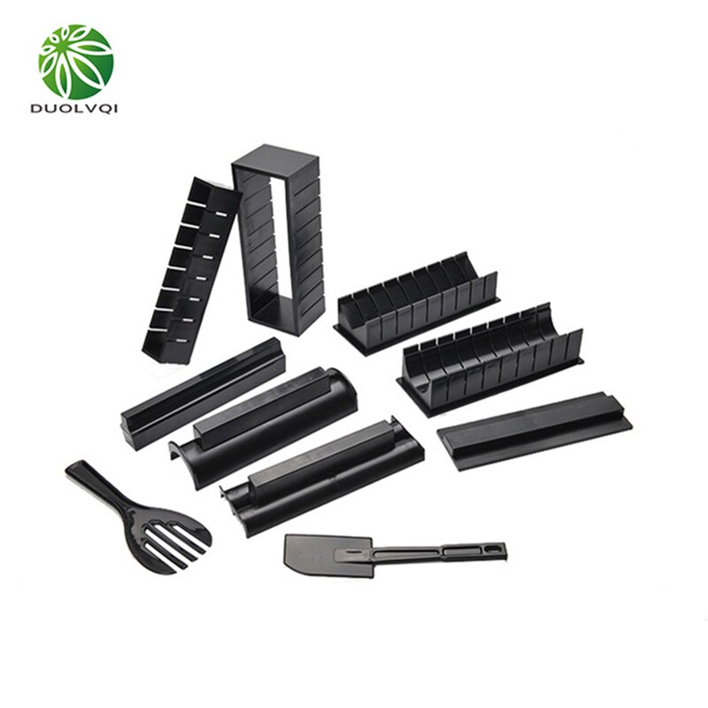 Duolvqi Diy 10 Pcs Sushi Maker Rice Mold Japanse Rijst Bal Cake Roll Mold Multifunctionele Mould Maken Sushi gereedschap