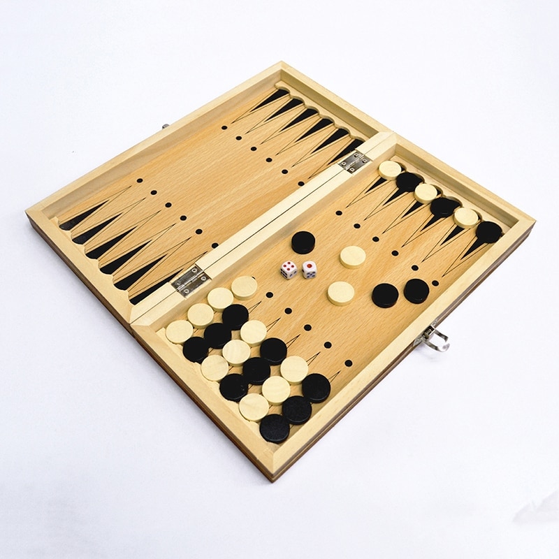 Magnetic Wooden Folding Chess Set with Felted Game Board Interior for Storage Adult Kids Beginner Large Chess Board 39cm*39cm