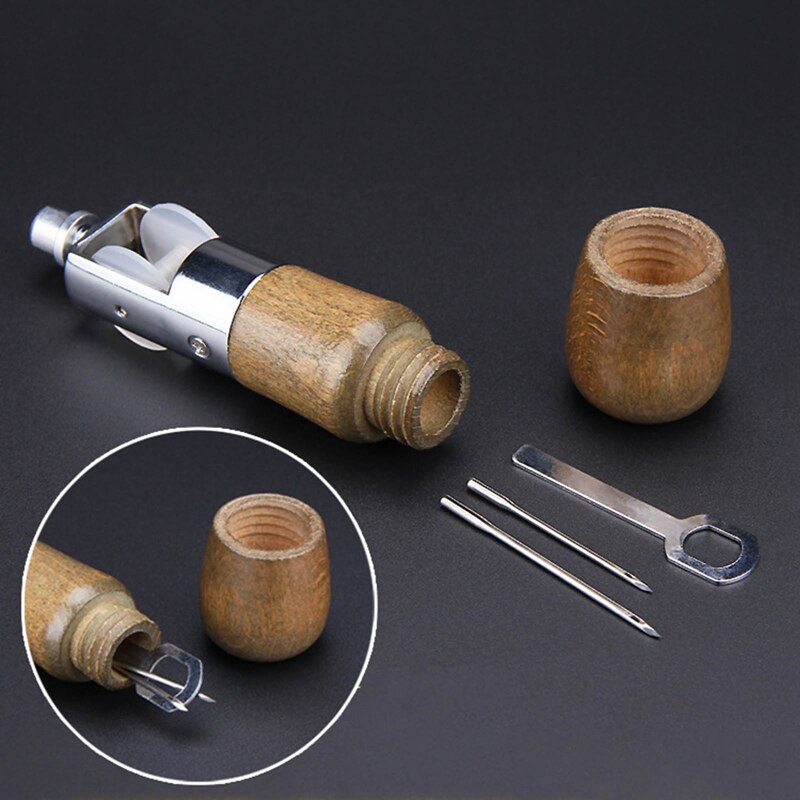 Leather Craft Lock Stitch Sewing Awl Thread Kit Needles Stitch Leather Fabric Grocery