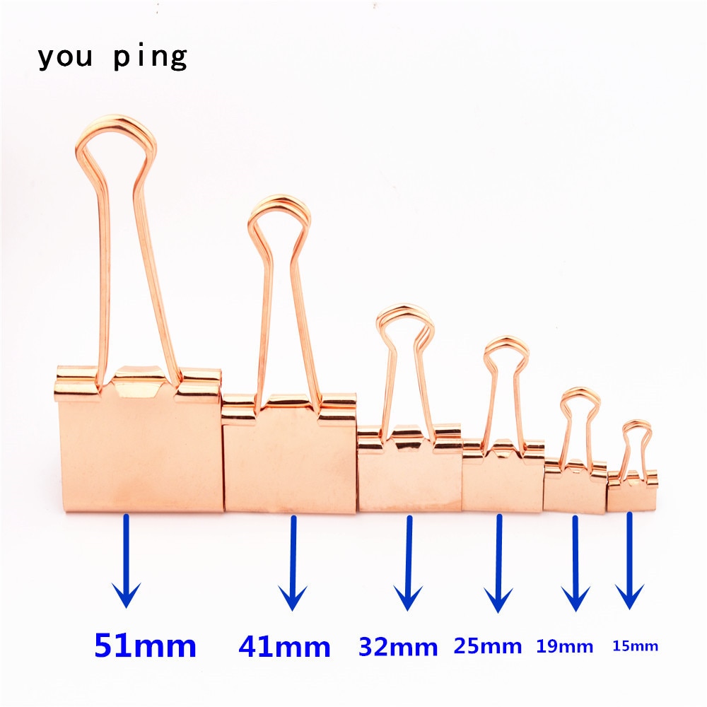 15mm 19mm 25mm 32mm 41mm 51mm Klemme Papier Bindemittel Clips Lesezeichen Memo Clip Schüler Schule Büro Liefert büroklammern