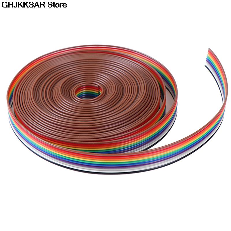 5meters/lot Ribbon Cable 10WAY Flat Color Rainbow Ribbon Cable Wire Rainbow Cable 10P Ribbon Cable 28AWG