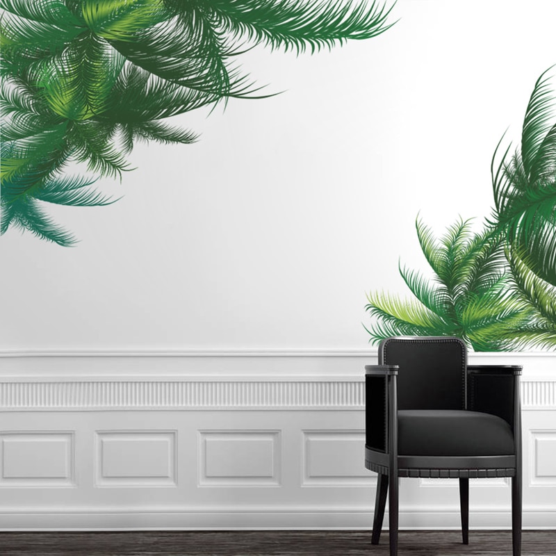 3D Groene bladeren Muurstickers woonkamer Sofa TV Achtergrond decoratie Muurschilderingen Decals home decor sticker adesivo de parede