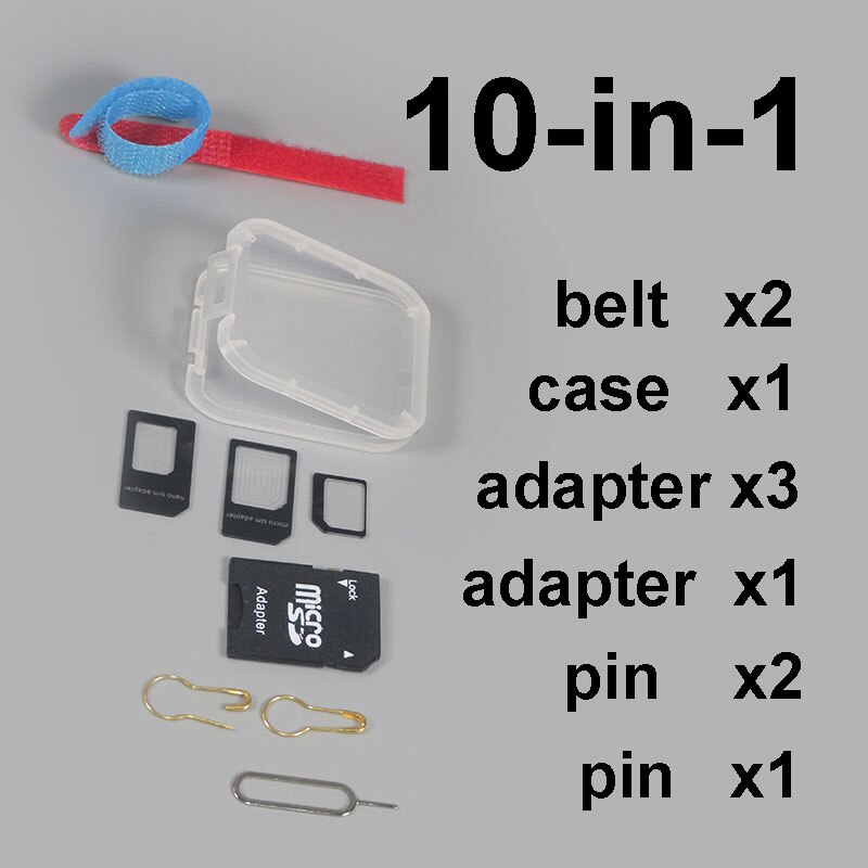 PCTONIC TF SD Card tools ejector pin Tray Eject Pin sim card adapter cable belt small storage case for iphone samsung huawei