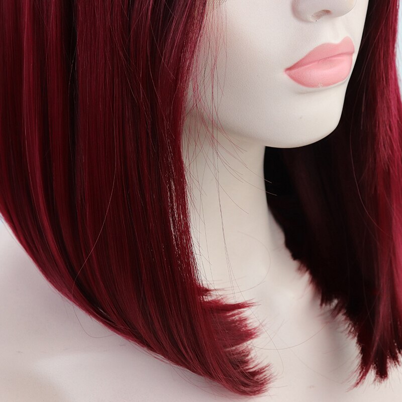 Ombre 1B Rood Kant Haar Synthetische Gekleurde Steil Haar 13 × 4 Lace Front Pruik Met Baby Haar Pre Geplukt