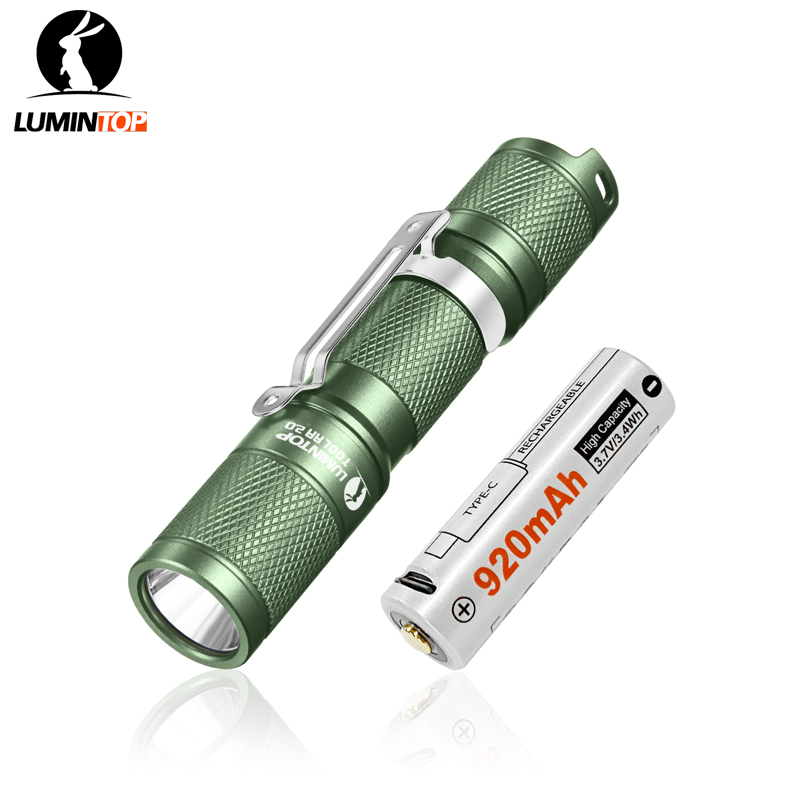 Färgglad ficklampa 14500 ficklampor lumintop verktyg  aa 3.0 900 lumen 127 meter edc mini ficklampa med magnetisk svans: Blå