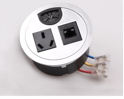 desktop socket outlet Computer Table Wire Hole Cover table cable grommet Pop-up Outlets Three Inserts Power outlet: C