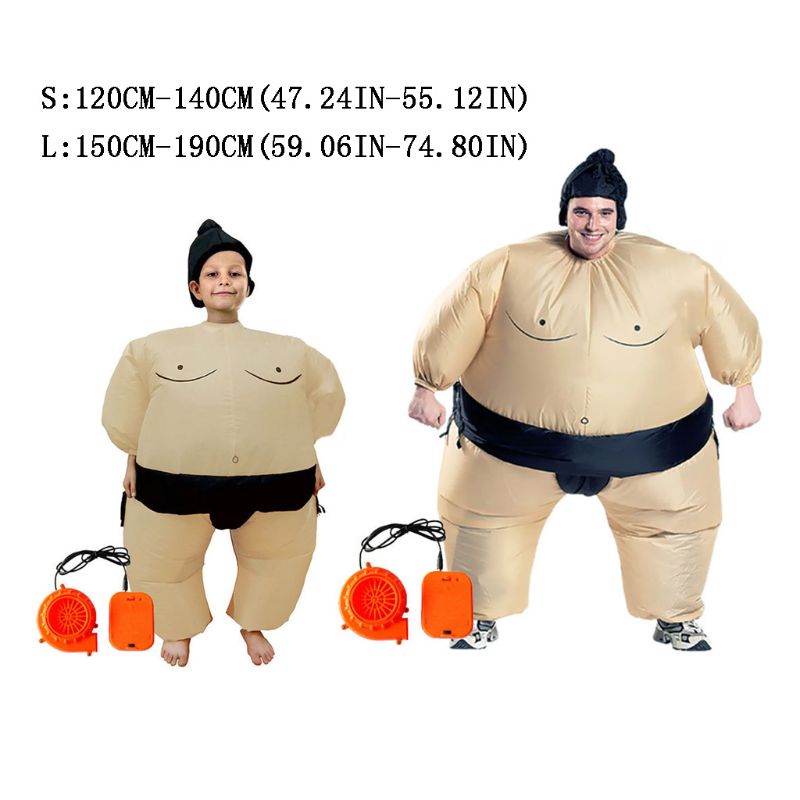Disfraz de luchador de Sumo para niños, traje inflable de soplado, vestido de de Cosplay para chico y adulto