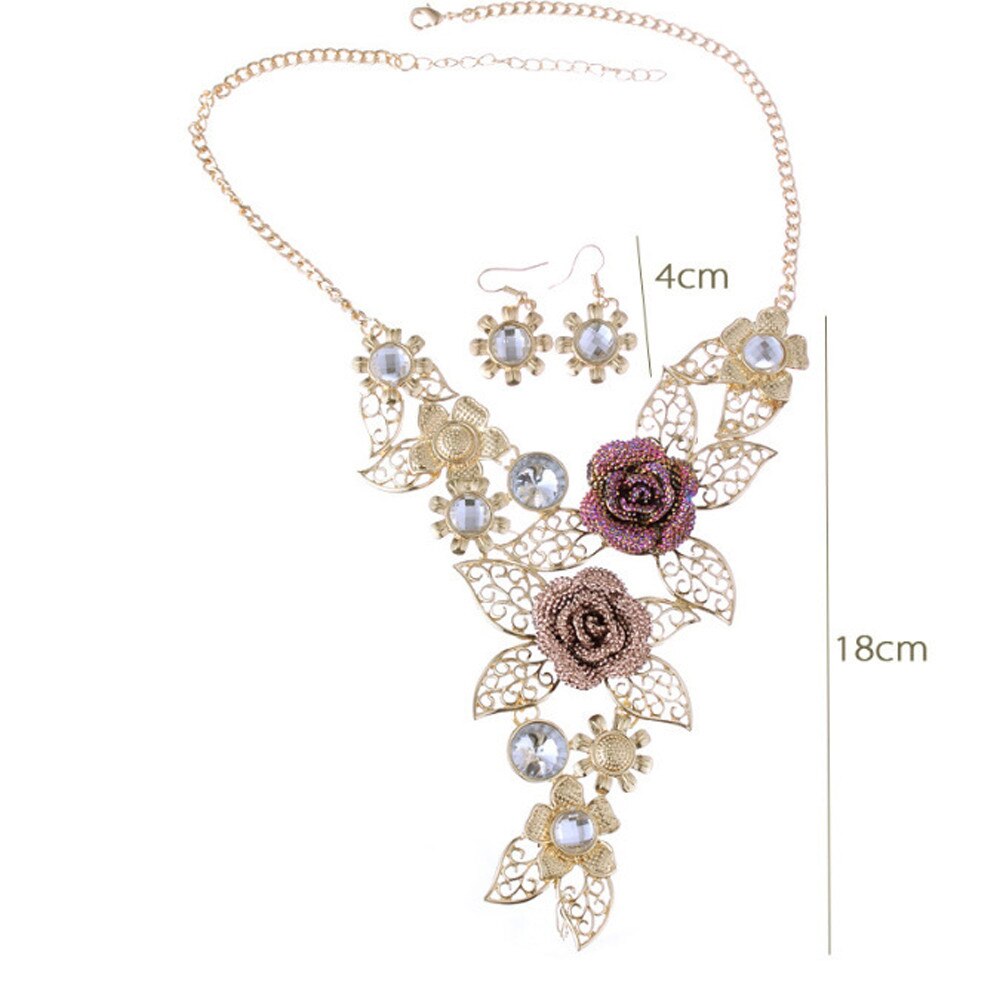 Frauen Elegante halskette Vintage Blume Gold Halskette Erklärung Schmuck collares de moda 20H