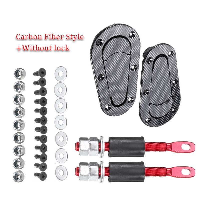 Racing Car Hood Pin Engine Bonnet Latch Lock Kit Refitting with Keys Hood Lock Hood Mount Car Accessories 2 Colors: B Without Lock