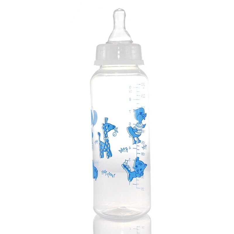 250Ml Cartoon Pasgeboren Baby Fles Baby Kinderen Leren Voeden Drinken Fles Kids Standaard Kaliber Pp Flessen Willekeurige Kleur